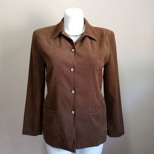Talbots Blazer Brown Full Button Down Jacket Medium